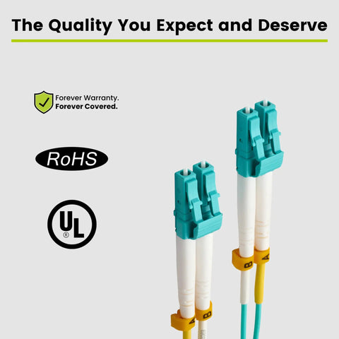 LC To LC Fiber Patch Cable OM3 Multmode Duplex 5 Meters with UPC Polish connectors for reliable network connections.