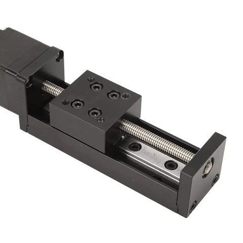 50mm Stroke Mini Linear Rail Guide Slide Actuator Built Like A Workhorse, showing alloy steel construction and precise screw mechanism.