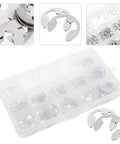 Stainless Steel Retaining Ring Assortment Kit 1.5 To 15mm For Automotive, Machinery, And DIY Projects, Rust Resistant Black Oxide Finish Clip Ring Set With 400 Pieces In Widely Used Sizes For Quick, Secure, No Fuss Fits. in storage case