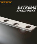Precision Six Inch Jointer Blades Compatible With Wen 6559 JT6561 And 6560 Models close-up of sharp metal cutting blade with holes.