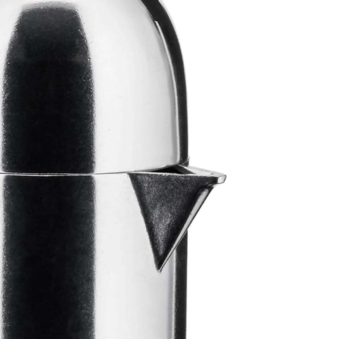 Close-up of the spout on La Cupola Espresso Coffee Maker By Aldo Rossi Aluminum And Thermoplastic Resin 6 Cup Capacity