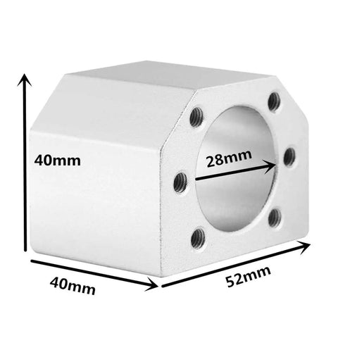 Real Heavy Duty SFU1605 Ball Screw 500MM Kit Featuring BK12 BF12 Bearing Supports And DSG16H Anti Backlash Nut Housing, 40mm square aluminum component.