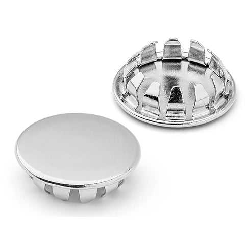 Heavy Hitter 6 Pack Stainless Steel Knockout Seals Removable Cable Hole Plugs for Electrical Enclosures, showing two styles.