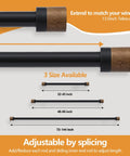 Heavy Duty 1 Inch Adjustable Curtain Rod With Imitation Wood Grain Finials, Extends From 32 To 84 Inches, size options shown