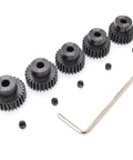 Image of MakerDoIt 48P Pinion Gear Set 3.175mm 24T to 28T with screws and hex key for RC Cars and Trucks high precision upgrades