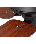 Close-up of Drift Collection 32 Inch Four Blade Ceiling Fan Dope Breeze with wood finish blades and bronze motor detailing.
