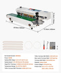 Heavy Duty Continuous Horizontal Bag Sealer Machine With Digital Temp Control And Air Blow Function For Quick Plastic Packaging Grinds Built Tough For Zero Sweat Daily Shipping Tasks, featuring 33.1 inch steel frame.