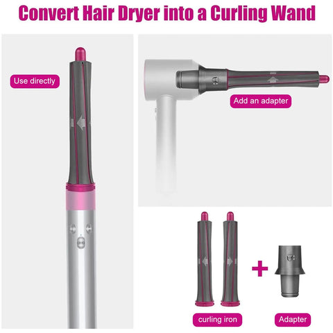 1.2 Inch 30mm Long Hair Curling Iron Barrels For Airwrap HS01 HS05 Attachment Parts Adapter For Hair Dryer To Airwrap Styler