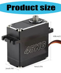 Pro Grade Heavy Duty Digital Steering Servo DSC45MG 45kg Torque Metal Case shown with product dimensions 4.86cm x 4cm x 2cm.