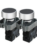 Two Pack 22 Millimeter Momentary Push Button Switch SPST 1 Normally Open Black 660V 10A Panel Mount Button For DIY Builders Enclosures