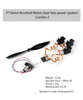Slick Plug And Play Micro Airplane Power Kit Featuring 7X16Mm Brushed Motor 100Mm Propeller Mini Receiver And Servo For Indoor RC Models No Brainer Smooth Flight Action components layout with motor, propeller, and servos.
