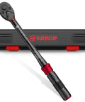 3/8 Inch Drive Click Torque Wrench Dual Direction Adjustable 5-45 Ft-Lb / 6.8-61 Nm with case, 72-Tooth Garage-Ready Readout