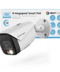 UltraHD 4K IP PoE AI Bullet Camera With 129 Degree Field Of View 49ft Color Night Vision Outdoor Security Cam Human And Vehicle Detection Active Deterrent 4K At 15fps IP8M-2796EW-AI shown in box