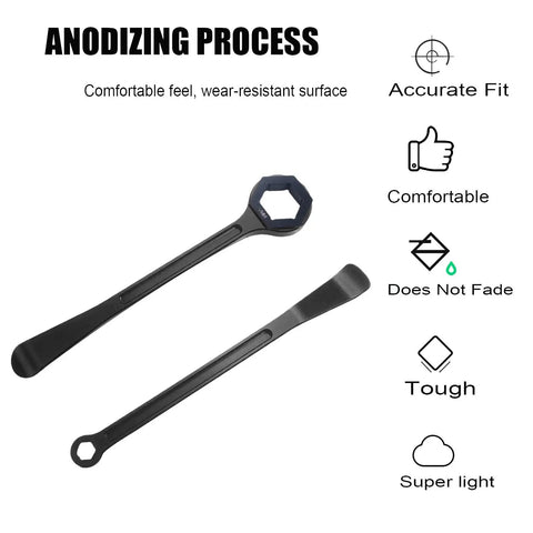 Off Road Motorcycle Tire Lever Tool Kit With Hex Wrench Set 10mm 13mm 22mm 27mm 32mm Sizes Aluminum 7075 CNC Machined Anodizing