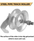5 Inch Sliding Gate Rollers Heavy Duty Galvanized Steel Track Roller For 1 5 8 Inch Pipe Track Easy Install Pack Of 1 Rust Resistant Durable Weatherproof Gate Hardware Designed For Smooth Operation In Harsh Conditions