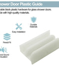 Shower Door Plastic Guide, durable black plastic hardware for glass doors, designed for easy installation and perfect fit.