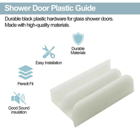 Shower Door Plastic Guide, durable black plastic hardware for glass doors, designed for easy installation and perfect fit.