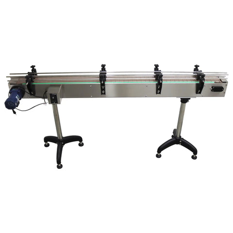 Adjustable Height And Speed Chain Plate Conveyor Belt For Bottles In Assembly Line 73.62 Inch Long 3.94 Inch Wide