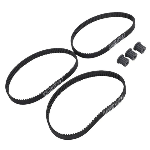 Top Tier 535 5M Synchronous Drive Timing Belt Pulley Kit With Durable Rubber For Industrial Machinery High Efficiency Abrasion Resistant Heavy Duty Performance And Smooth Operation Guaranteed 3 Units Total, three belts and pulleys