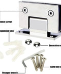 Premium Rock Solid Shower Glass Door Hinges For Eight To Twelve Millimeter Tempered Panels SUS304 Stainless Steel hardware components.