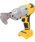 Heavy Duty Cordless Metal Shear Cutter With Powerful Brushless Motor, 20V Li Ion Battery, High Torsion Electric Scissor For Garage And DIY Projects, Yellow Finish, Smooth And Accurate Cutting Action.