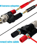All In One 4 Piece BNC Binding Post Banana Adapter Kit For RF Coax Cables With BNC Male To 2X 4mm Dual Banana Female
