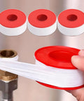 3 Pack 15M 1 Inch PTFE Thread Seal Tape For Plumbing And HVAC Waterproof Seal Tape being applied to pipe fitting