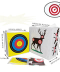 High Visibility Archery Target Replacement Cover Bag For Outdoor Range Practice showing circular and deer targets, PE material