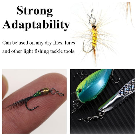 Arc Shape Fly Fishing Snaps 100 Pack Size XS Quick Change Lure Snaps For Fly Hooks No Knot Tippet Tying Safe And Strong Freshwater And Saltwater Tackle Tools