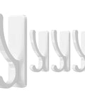 Heavy Duty Adhesive Wall Hooks 13Lb Aluminum No Damage To Wall Four Pack shown side by side with white waterproof finish