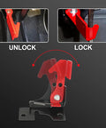 Spring Parking Brake Thingy Kit for Polaris RZR and Ranger UTVs showing red lock and unlock mechanism