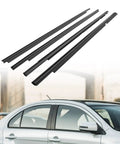 Mitsubishi Lancer Weatherstrip Window Molding Trim Seal Belt 4 Piece Replacement Set Fits 2008-2017 shown near car exterior