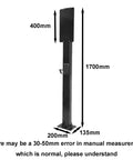 Heavy-Duty EV Charger Holder And Cord Protector, galvanized steel, wall-mount box, dimensions 1700mm x 200mm x 135mm.