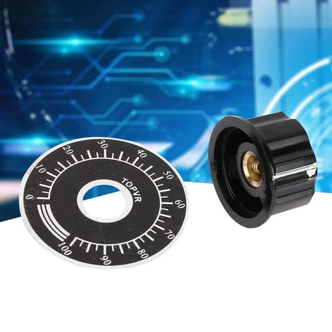 Knurled Potentiometer Knobs Set Five Pcs Pro Grade Volume Control Dials With Digital Scale Plates Easy Install Smooth Fit