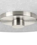 Close-up of Alexa Collection Two-Light 12-1/4 Inch Semi-Flush Ceiling Light fixture in brushed nickel finish