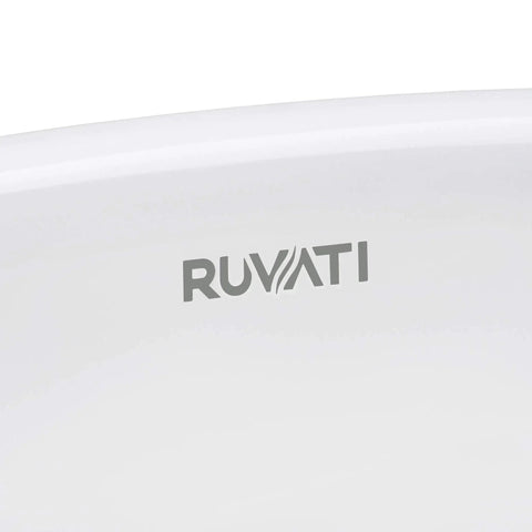 Brand logo on Top Mount 12 Inch Round White Vessel Sink for Bathroom Vanity, Durable Solid Porcelain Ceramic Construction