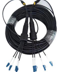 No Nonsense Heavy Duty 300 Meter Fiber Optic Patch Cord featuring 8 Core FC To FC Connectors, waterproof TPU jacket, coiled cable.