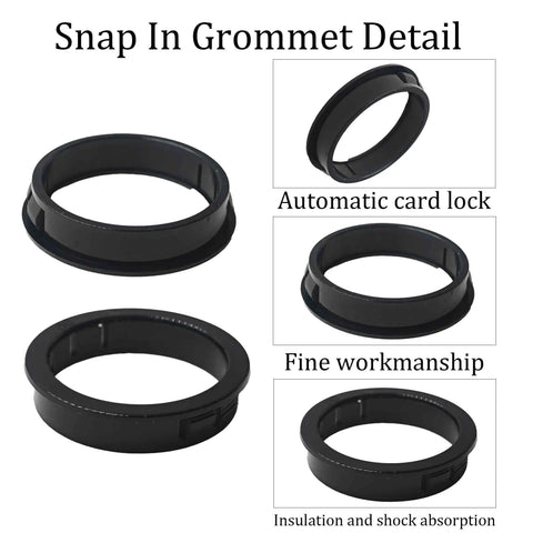 8 Pack Black Snap In Grommets For 50mm Knockout Holes Nylon Insulating Bushing Inner 41.2mm Outer 53mm Height 11.5mm Pro Grade