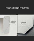 Edge binding process of All Weather Steel Awning EV Charger Cover showing rounded corners and wrapped edges for safety.