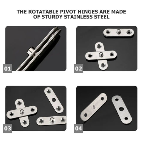 Hidden Door Pivot Hinges Set 12 Stainless Steel Low Profile Heavy Duty Built To Last Cabinet Hinges With Corrosion Resistance