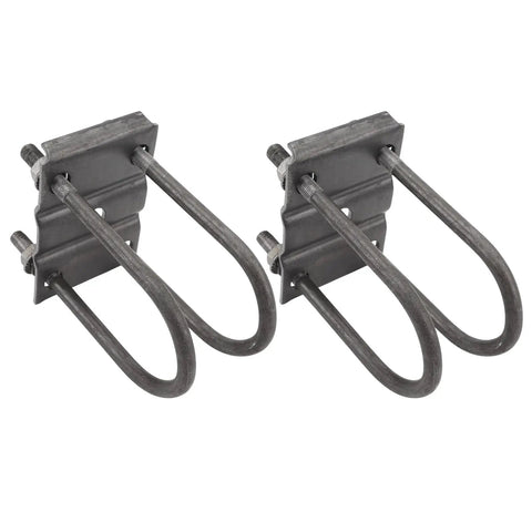 Trailer U Bolt Kit For 5200 To 7000 Lbs Leaf Spring Trailers, 3 Inch Round Axle U Bolts, 7 Inch Long, One Half Inch Diameter, With Tie Plates, Fits One And Three Quarter Inch Or Two Inch Leaf Springs, Heavy Duty Rolled Steel, pair with tie plates