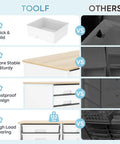 Premium 12 Drawer Storage Cabinet With Wooden Top And White Plastic Bins For Hella Organized Home Offices comparison chart.