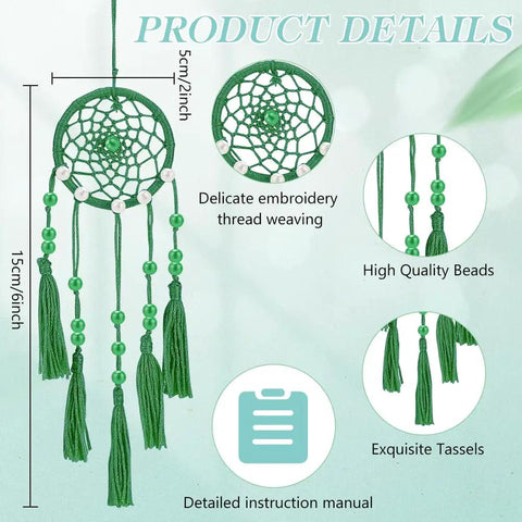DIY Dream Catcher Kit For Beginners 24 Piece Colorful Mini Ornament Making Set With Star Moon Heart Round Shapes Product Details