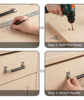 Installation steps for Stainless Steel Folding Cabinet Handle 4 Inch 90 Degree Pull With Rubber Grip Bright Polished SUS304 Silver