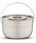 Compact Stainless Steel Campfire Cookware Set With Travel Tote 4 Piece Pot And Pan Kit For Hiking Camping Beach Barbecues with lid