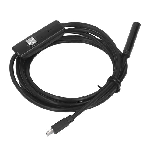 Solid Usb Industrial Endoscope With Six Bright Led Lights And Seven Millimeter Waterproof Probe showing a black flexible cable and control unit.