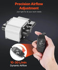 VEVOR air assist pump kit for laser cutter with handheld controller, adjustable 10-30 L/min airflow