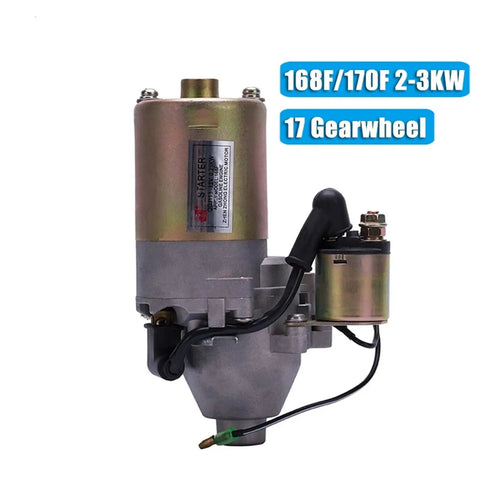12V 0.25KW 5.5HP Electric Starter Motor For 168F 170F Diesel Engines And Gasoline Engines plug and play, 17 gearwheel