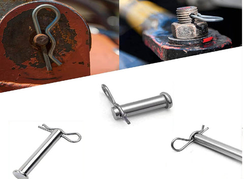 Adjustable Clevis Pin Kit With Eight Holes And R Clip Zinc Coated Steel One Quarter Inch By Two Inch Heavy Duty Fastener
