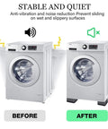 Heavy Duty Washing Machine Anti Vibration Pads With Shock Absorbers, Quiet Washer Before And After Using Pads